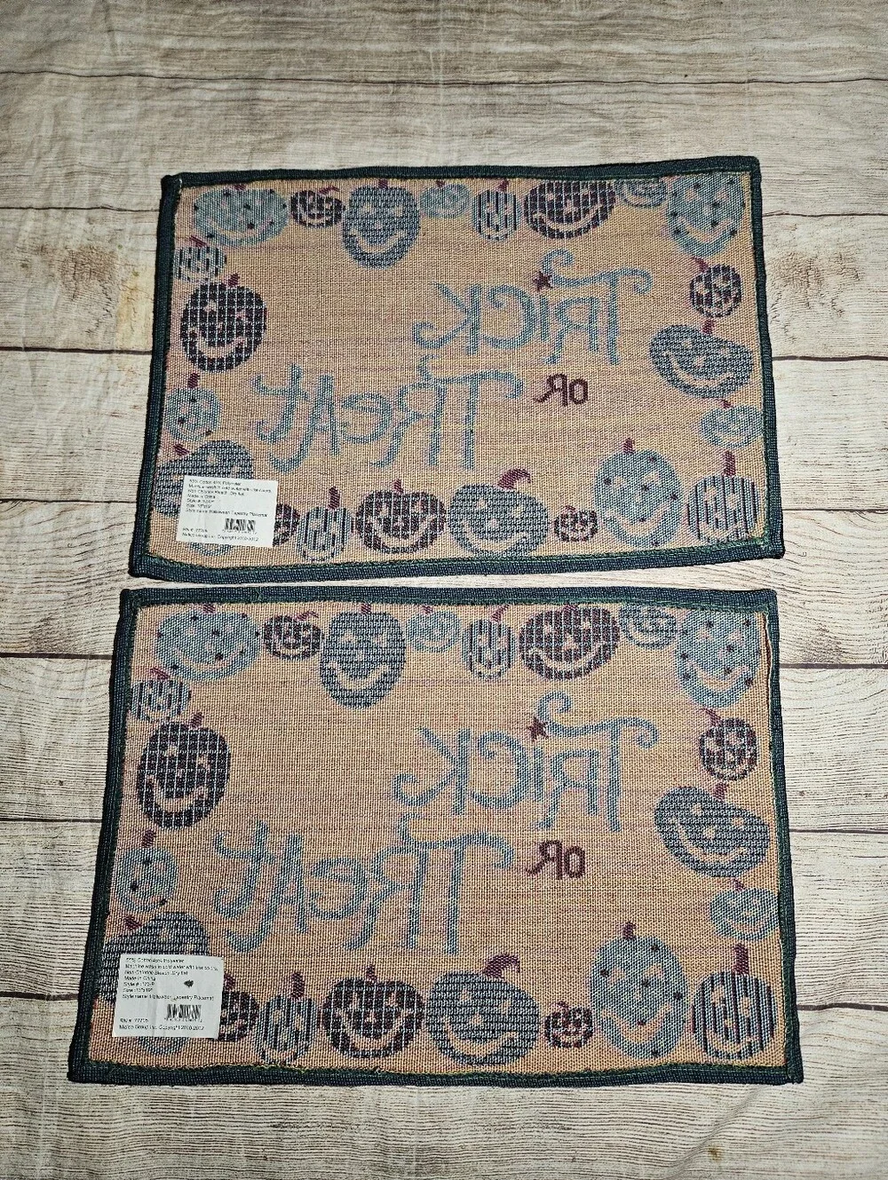 Trick or treat retro halloween tapestry placemats